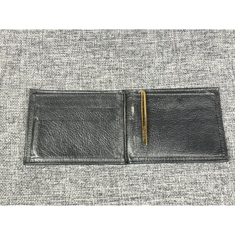 Harley-Davidson Mens Black Leather Bifold Wallet with Money Clip Logo Badge